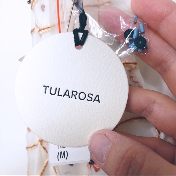 TULAROSA LINDA EMBROIDERED SLIP MIDI DRESS - Picture 5 of 7